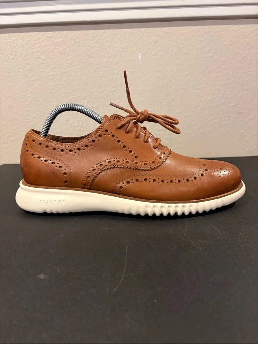 Cole Haan 2.ZEROGRAND Wingtip Oxford Shoes British Tan C31532 Men’s Size 8 M